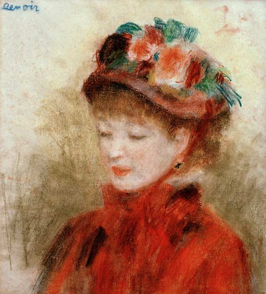 Giovane donna con un cappello di fiori c.1877 – Pierre-Auguste Renoir Pierre-Auguste Renoir 70x70