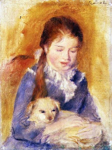 Giovane ragazza con un cane – Pierre-Auguste Renoir Pierre-Auguste Renoir 70x85