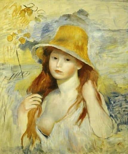 Giovane ragazza con un cappello di paglia – Pierre-Auguste Renoir Pierre-Auguste Renoir 70x85